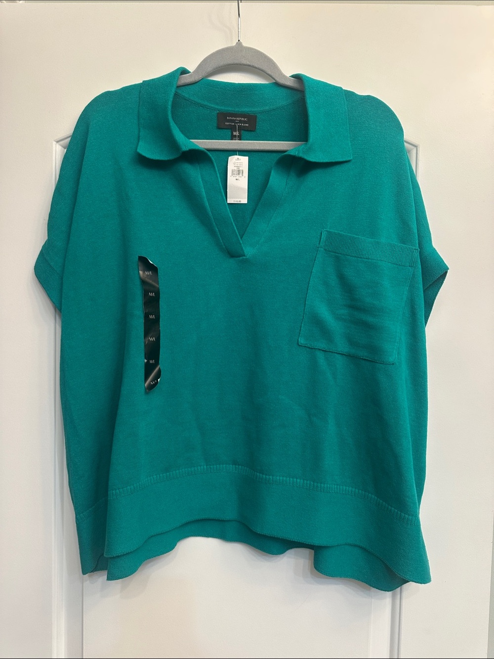 Banana Republic Short-Sleeve Polo V-Neck Sweater